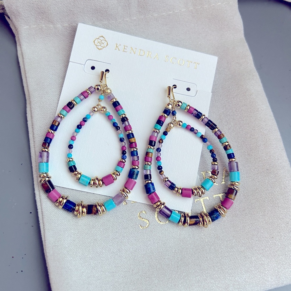 Kendra Scott - Bree Gold Earrings in Orchid Mix - NEW